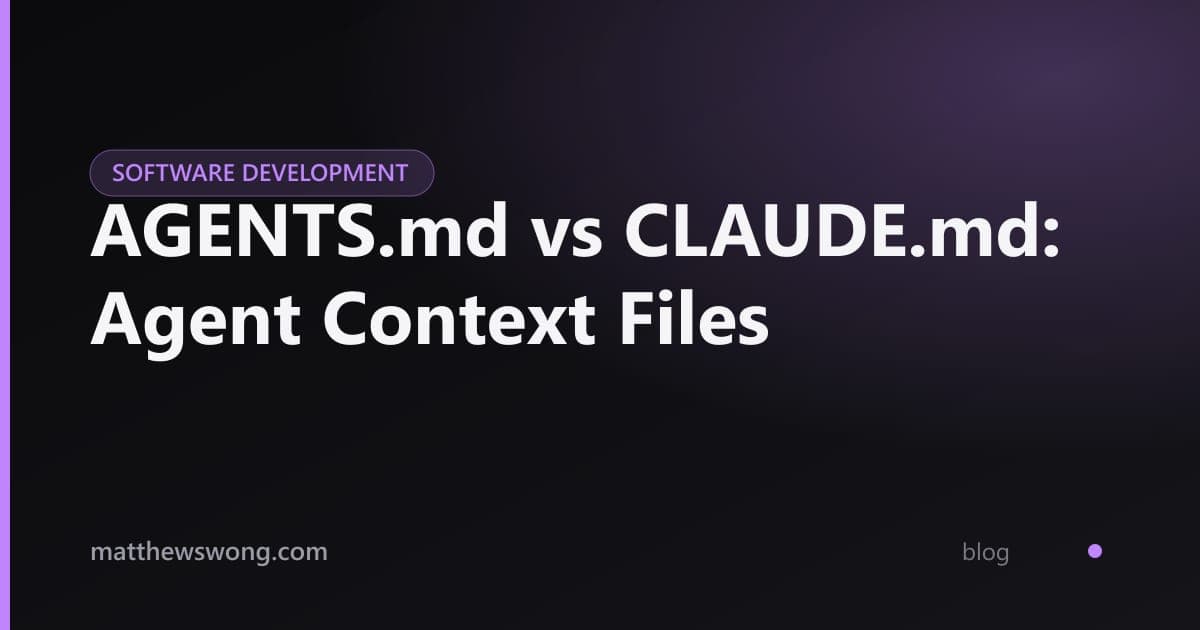 AGENTS.md vs CLAUDE.md: Agent Context Files