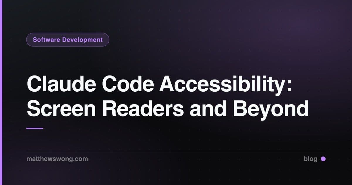 Claude Code Accessibility: Screen Readers and Beyond