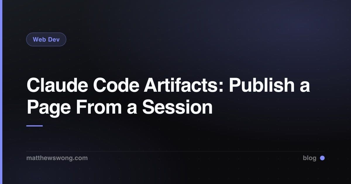 Claude Code Artifacts: Publish a Page From a Session