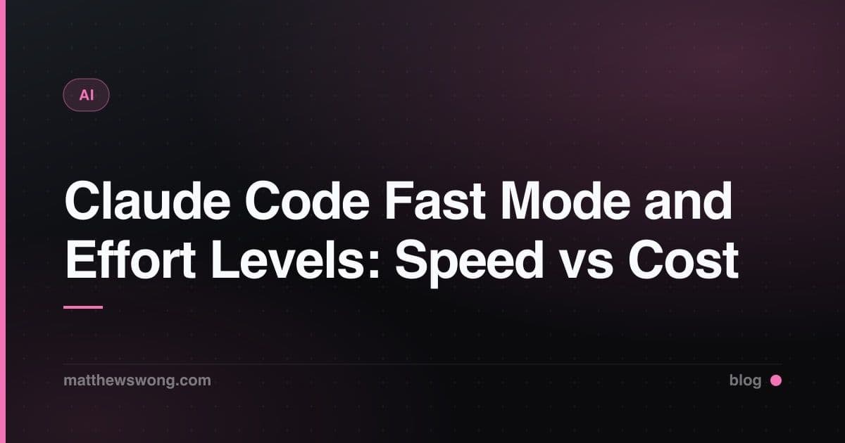 Claude Code Fast Mode and Effort Levels: Speed vs Cost