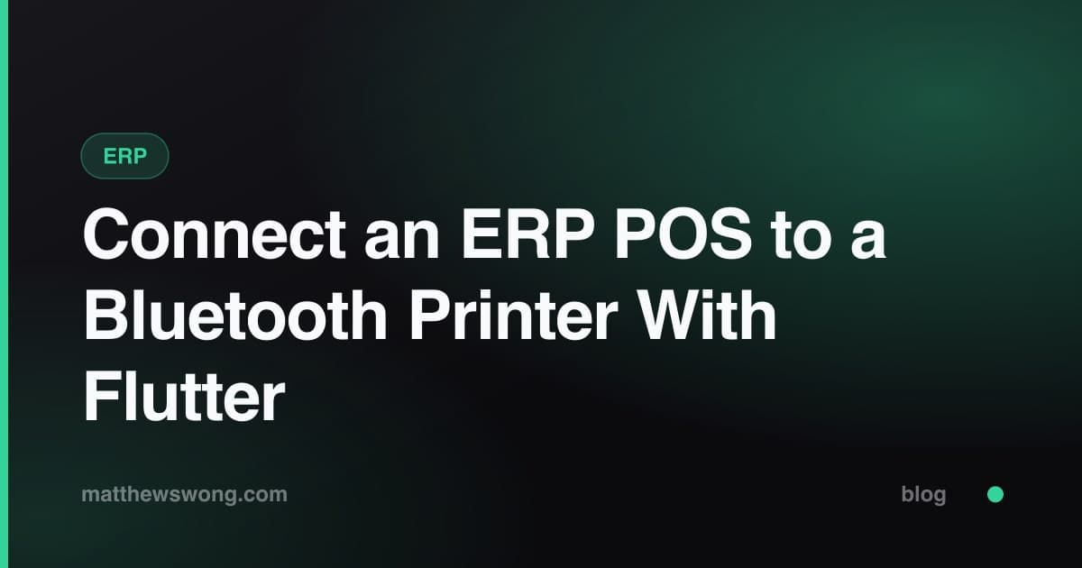 Connect an ERP POS to a Bluetooth Printer With Flutter