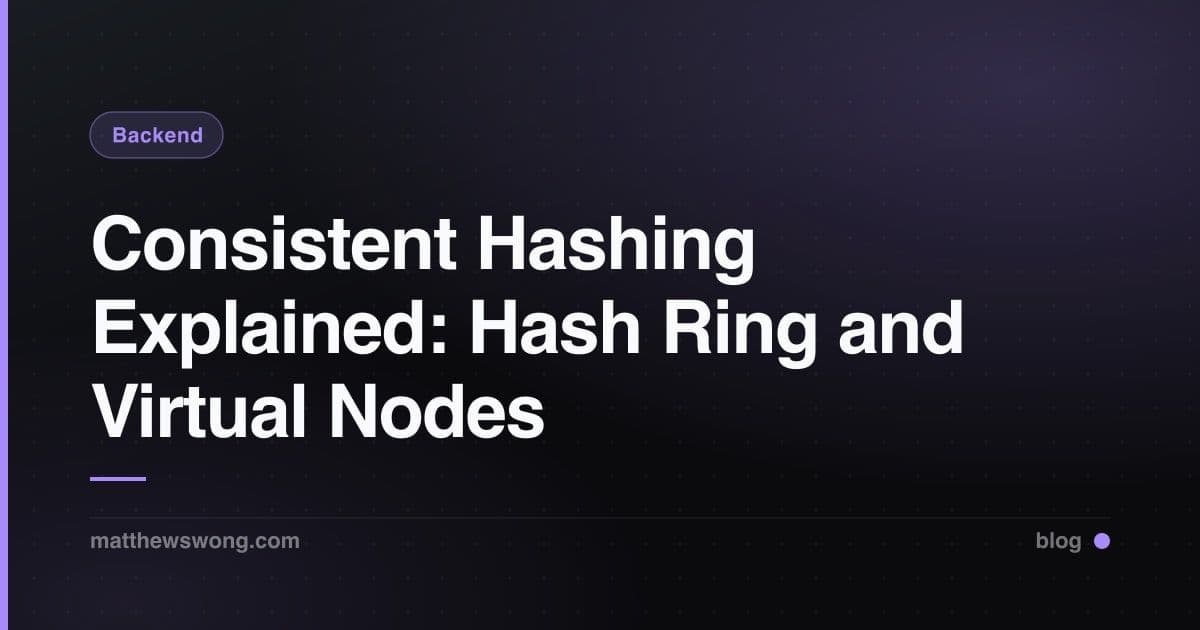 Consistent Hashing Explained: Hash Ring and Virtual Nodes