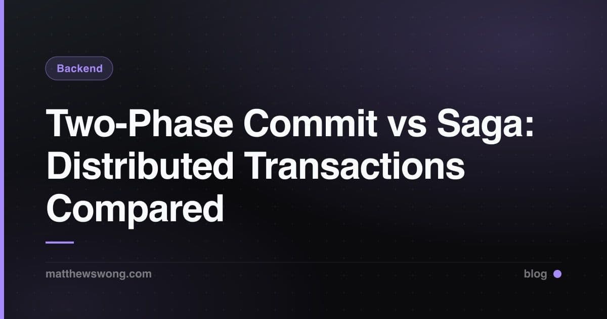 Two-Phase Commit vs Saga: Distributed Transactions Compared