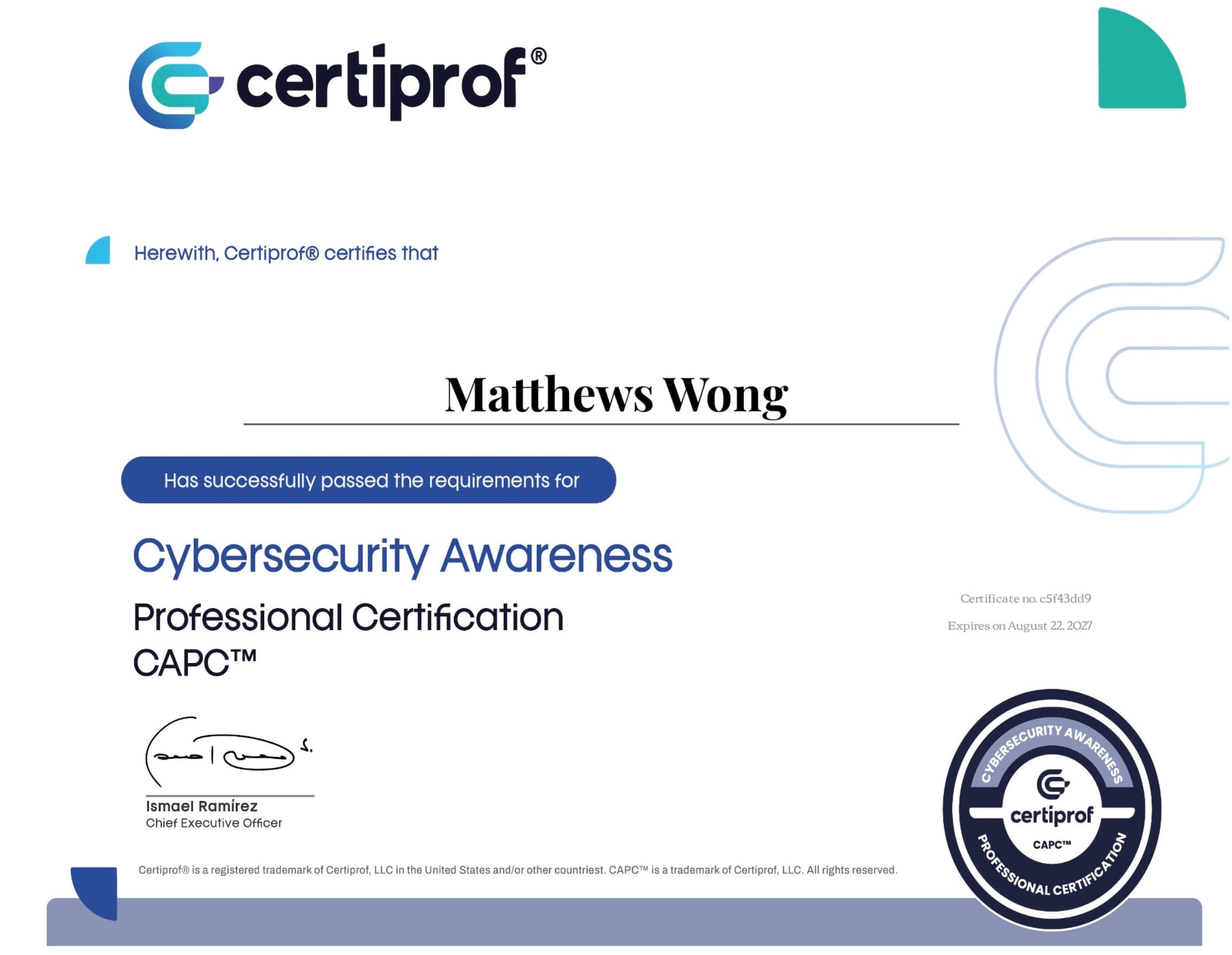 Cybersecurity Awareness Professional