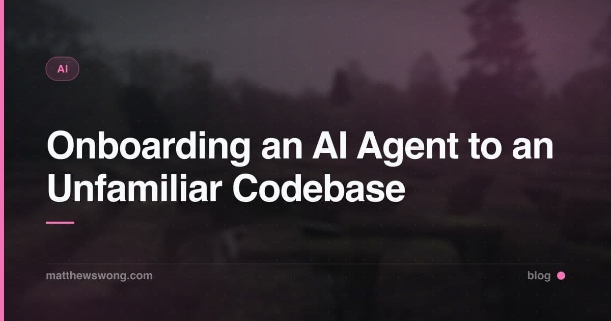 Onboarding an AI Coding Agent to an Unfamiliar Codebase