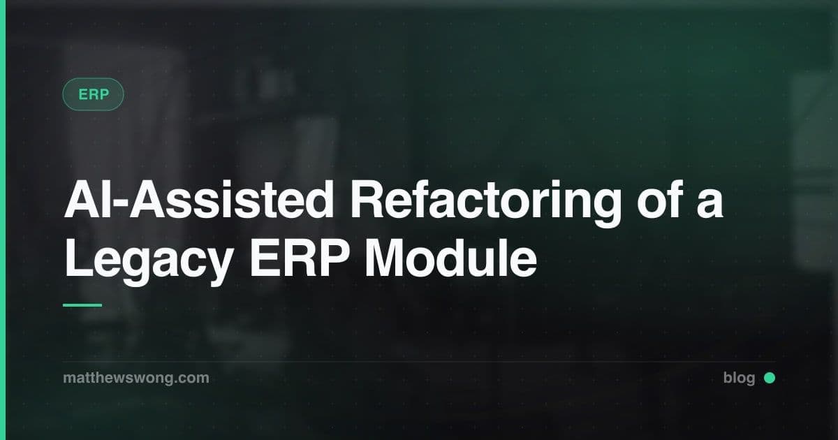 AI-Assisted Legacy ERP Refactor With No Written Spec