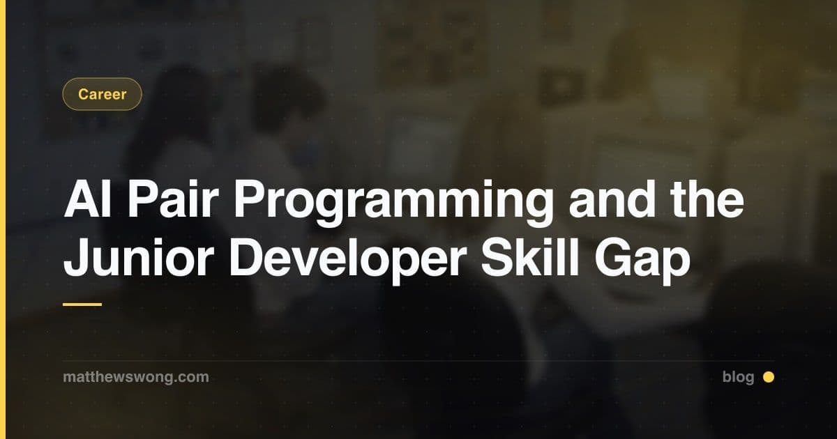 AI Pair Programming and the Junior Developer Skill Gap