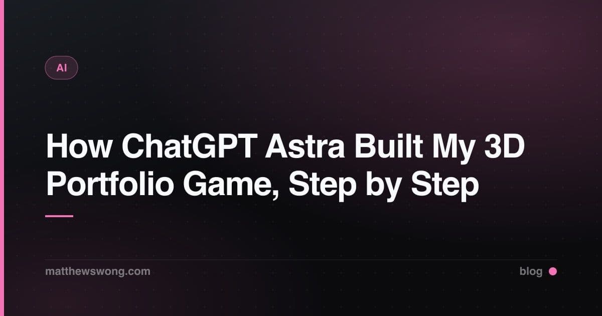 Cara ChatGPT Astra Membangun Game Portofolio 3D Saya, Langkah demi Langkah