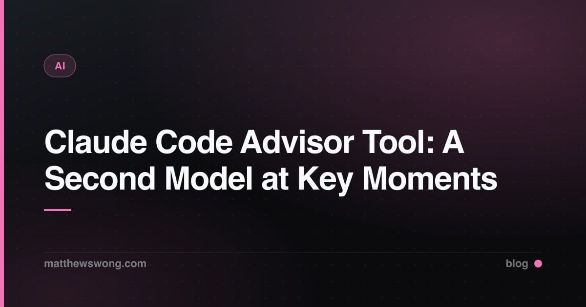Claude Code Advisor Tool: A Second Model at Key Moments
