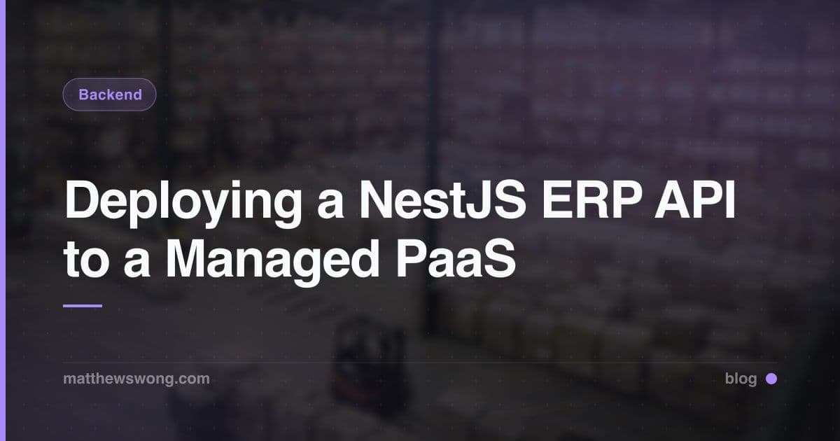 Deploy a NestJS ERP API to a Managed PaaS: Probes, Migrations