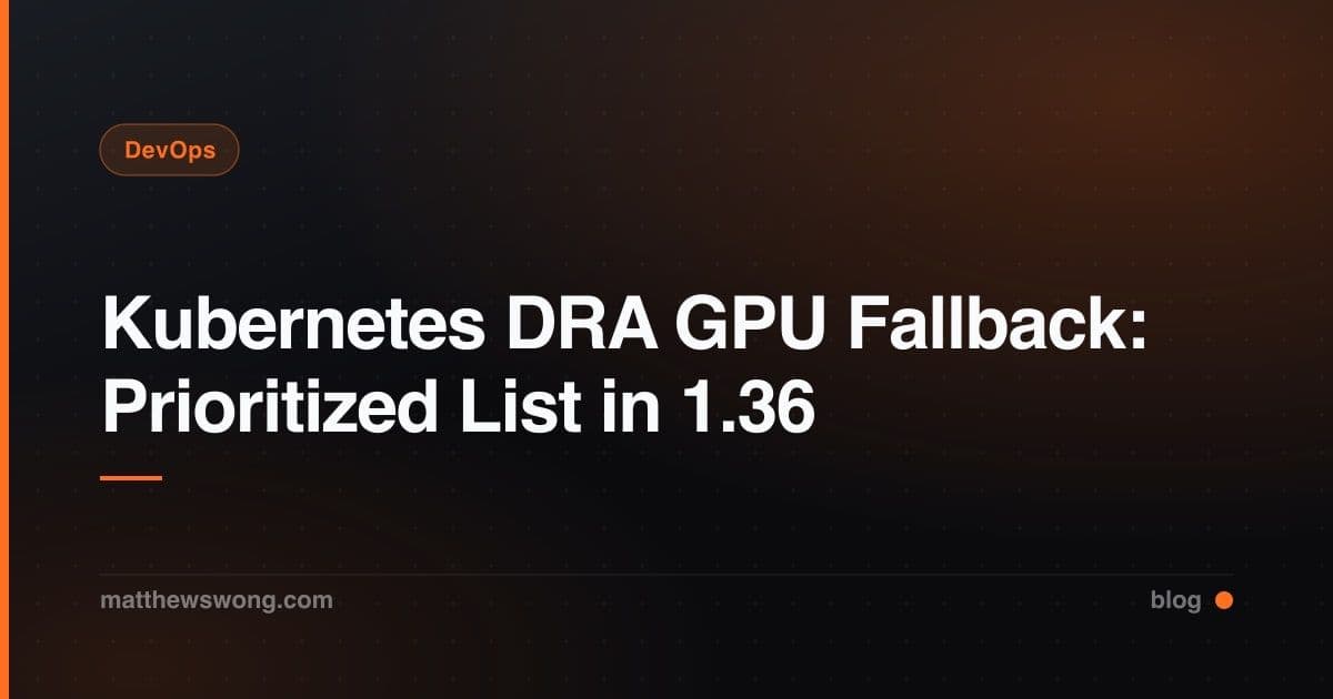 Kubernetes DRA GPU Fallback: Prioritized List di 1.36