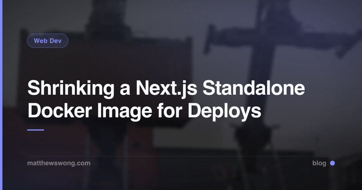 Next.js Standalone Docker Image Size: A Real Dockerfile