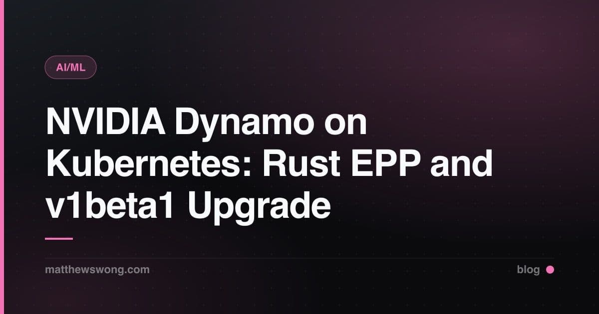 NVIDIA Dynamo di Kubernetes: Rust EPP dan Upgrade v1beta1