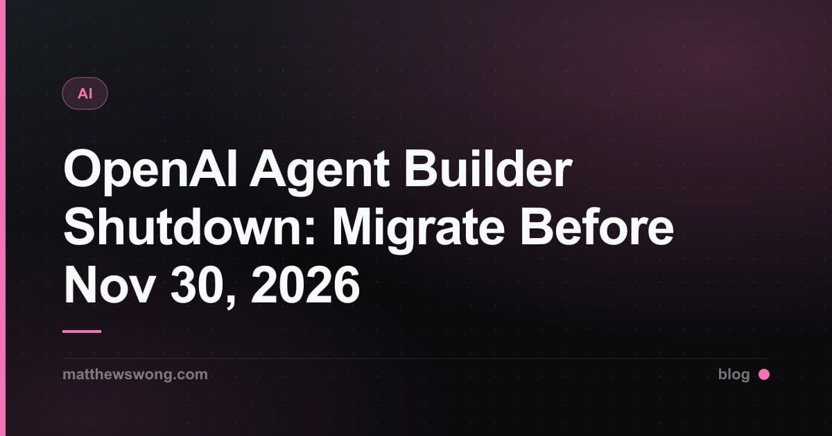 Agent Builder OpenAI Ditutup: Migrasi Sebelum 30 Nov 2026