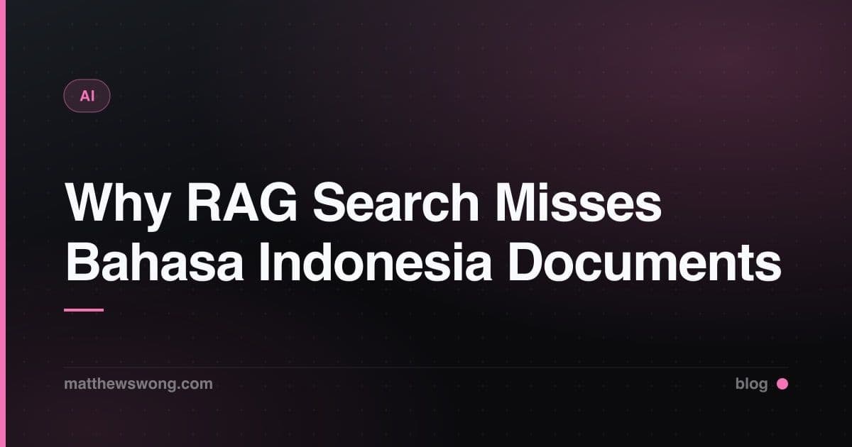 RAG Bahasa Indonesia: Postgres Full-Text Search Misses Docs