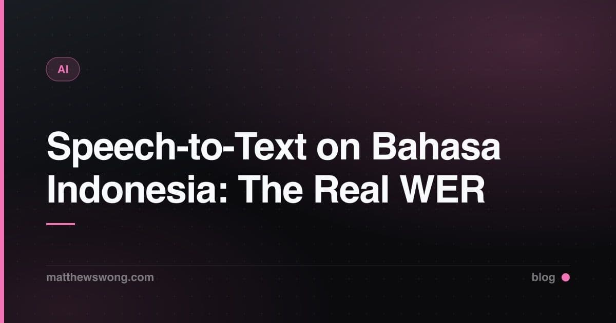 Speech-to-Text Bahasa Indonesia in Production: Real Whisper WER