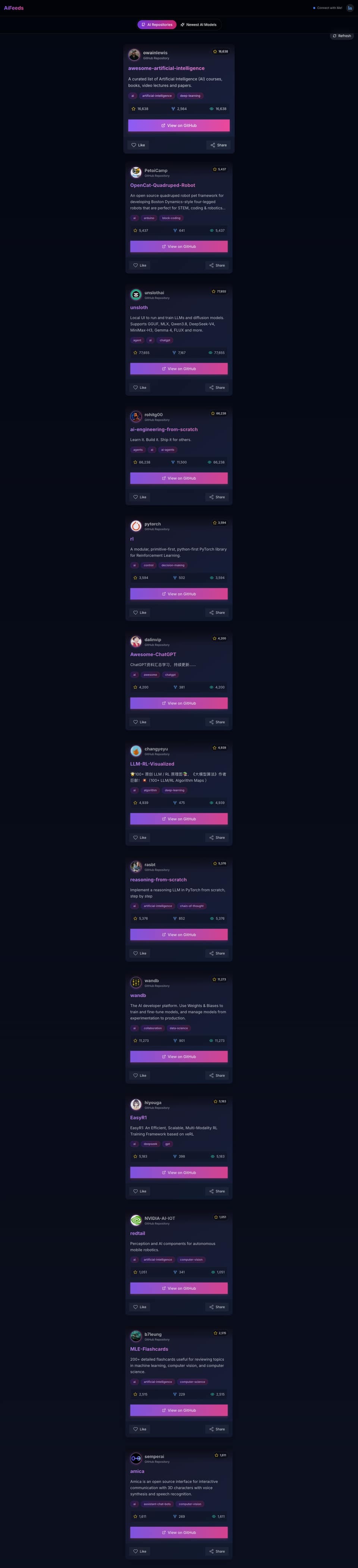 AI Feeds di desktop