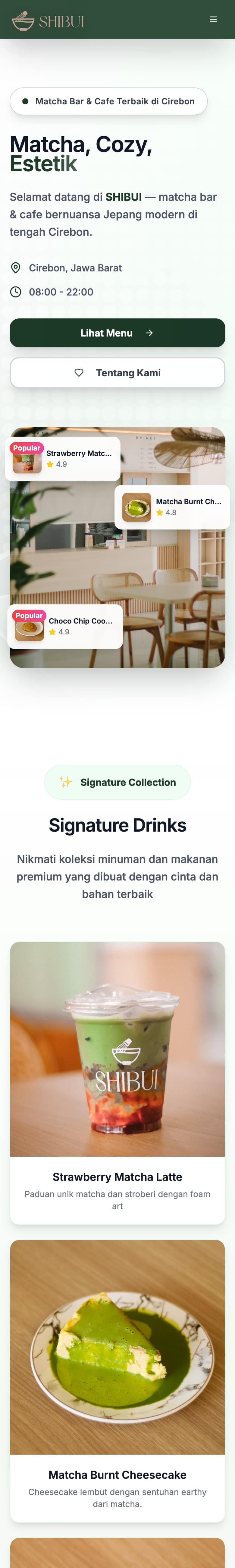 Shibui Matcha Bar di ponsel